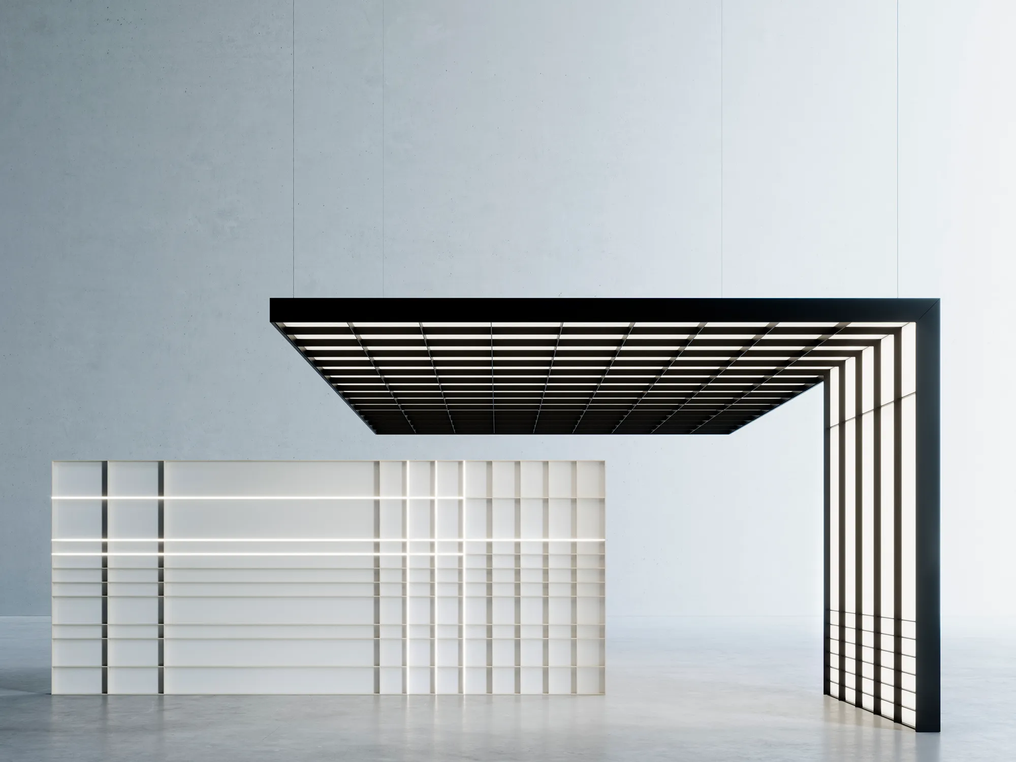 Structură modulară tridimensională Dresswall Grids, din profile suprapuse