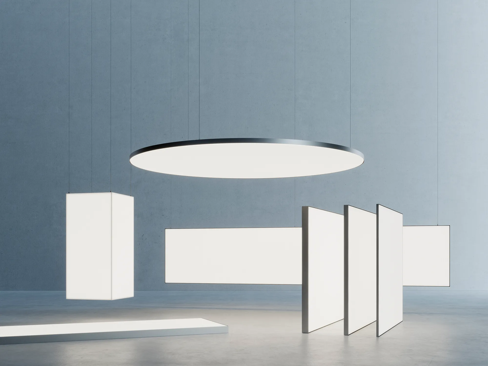 Panouri, tavane și volume luminoase Dresswall Lights, în formate diferite